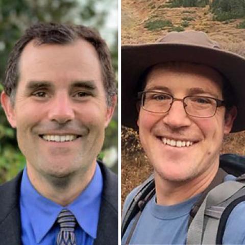 Close-ups of David Valentine and Leander Anderegg