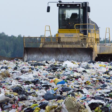 Plough on landfill