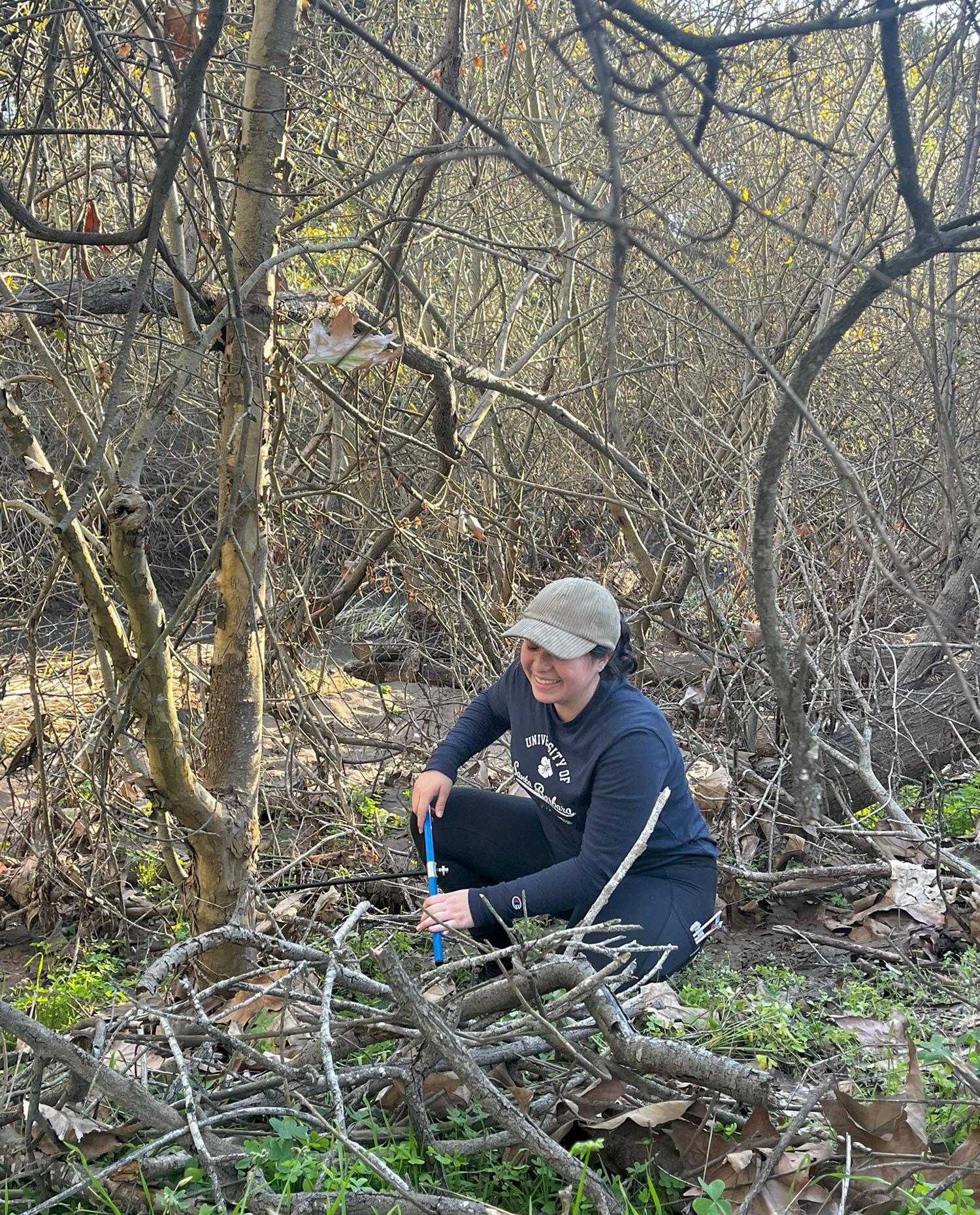 James Lopez working in the field
