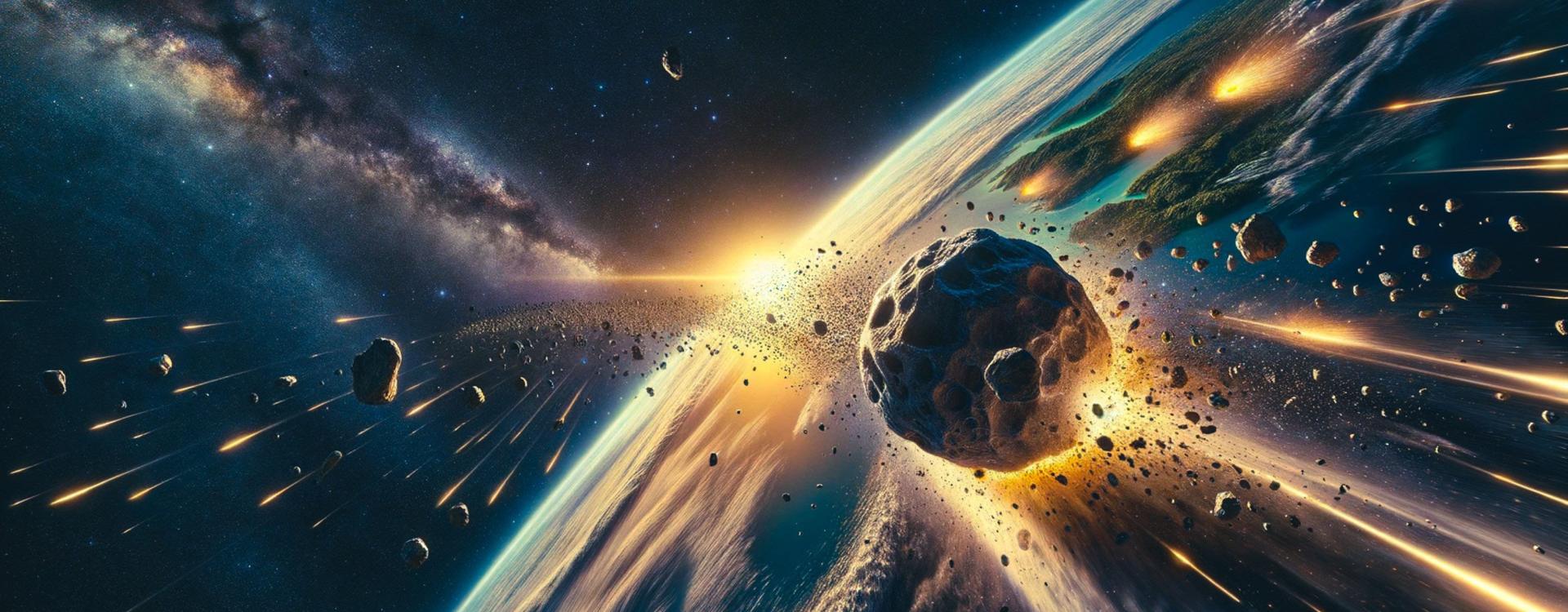 AI generated illustration of asteroids approaching Earth
