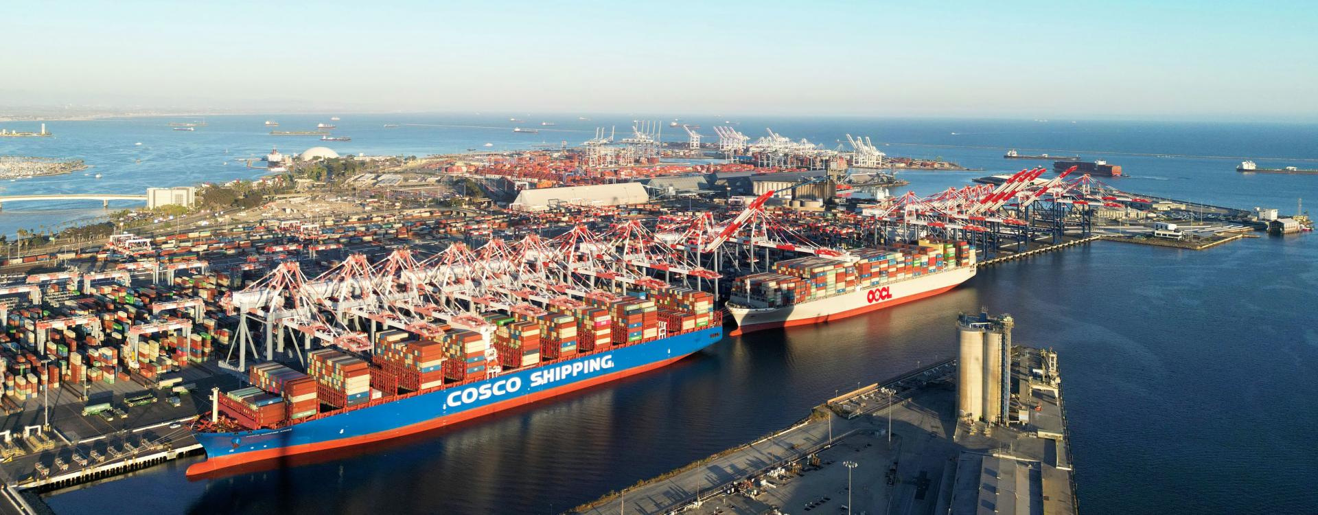 Costco container ship docked at Long Beach port