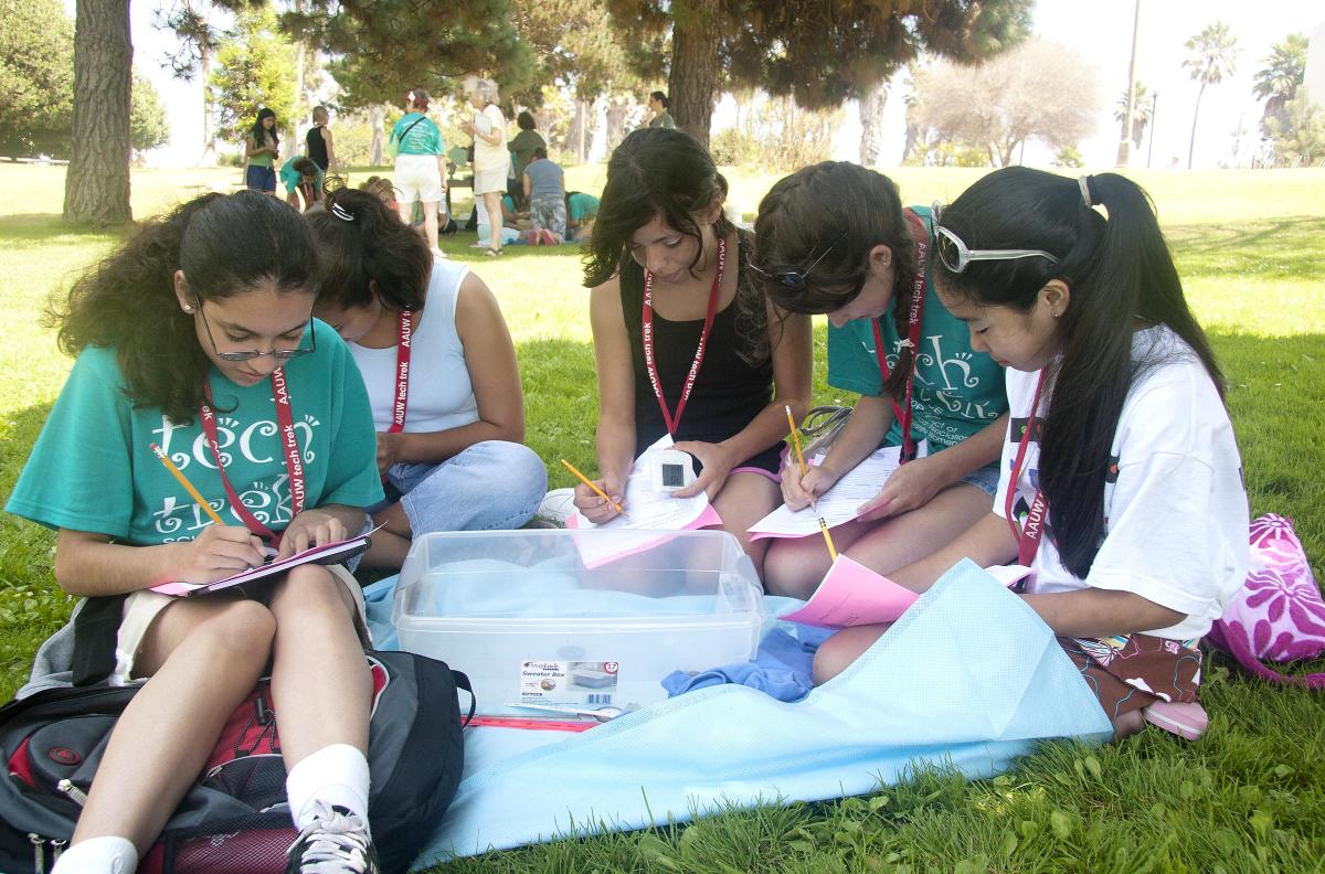 Tech Trek girls learn by the REEF