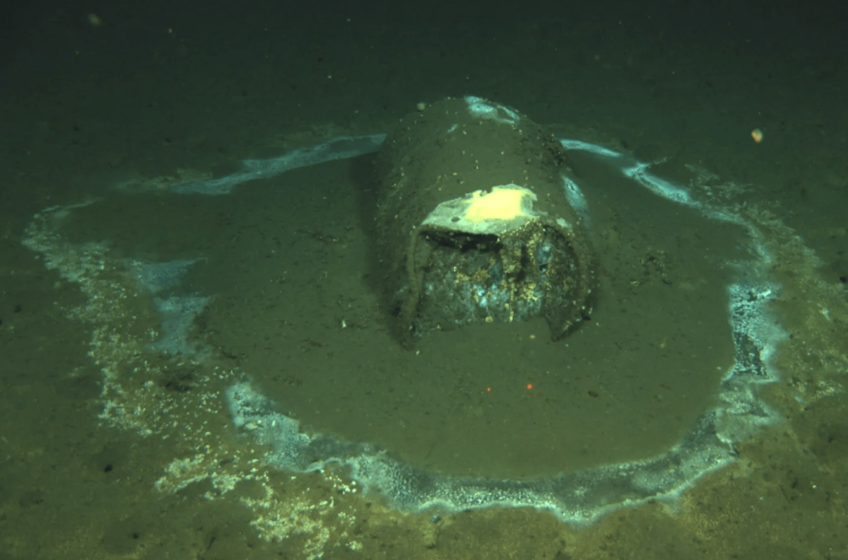 DDT barrel leaking at the bottom of the ocean