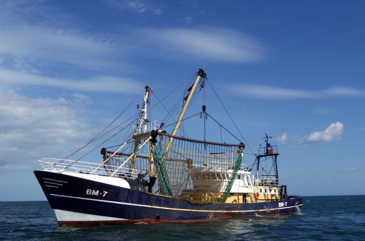 Fishing boat on open sea