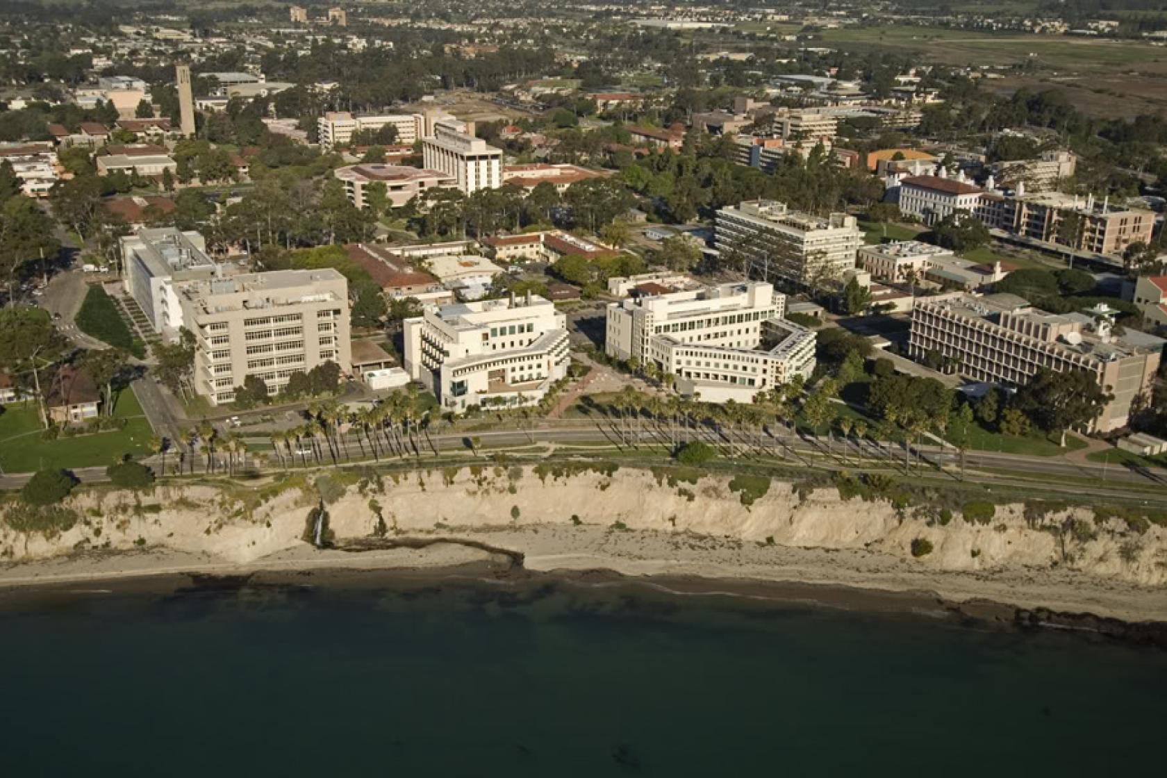 Aerial view of MSI building overlooking the bluffs