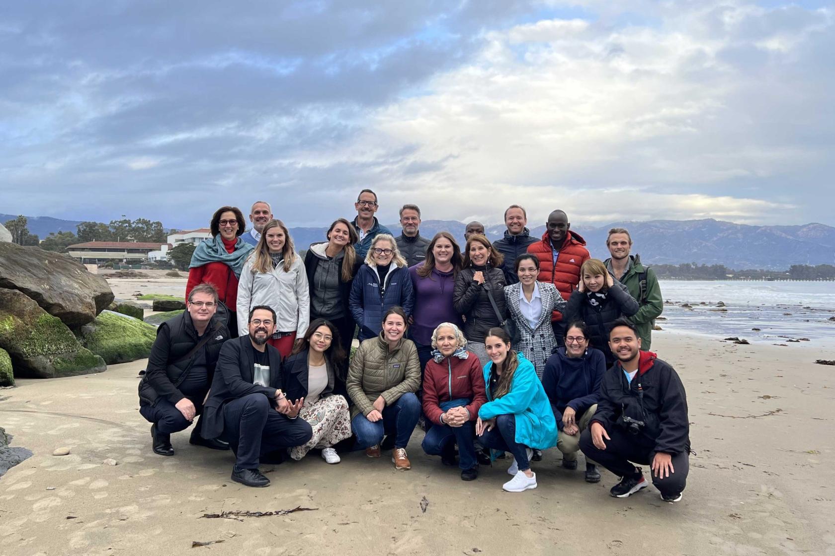 CCC group photo on Campus Pt. Beach, UCSB